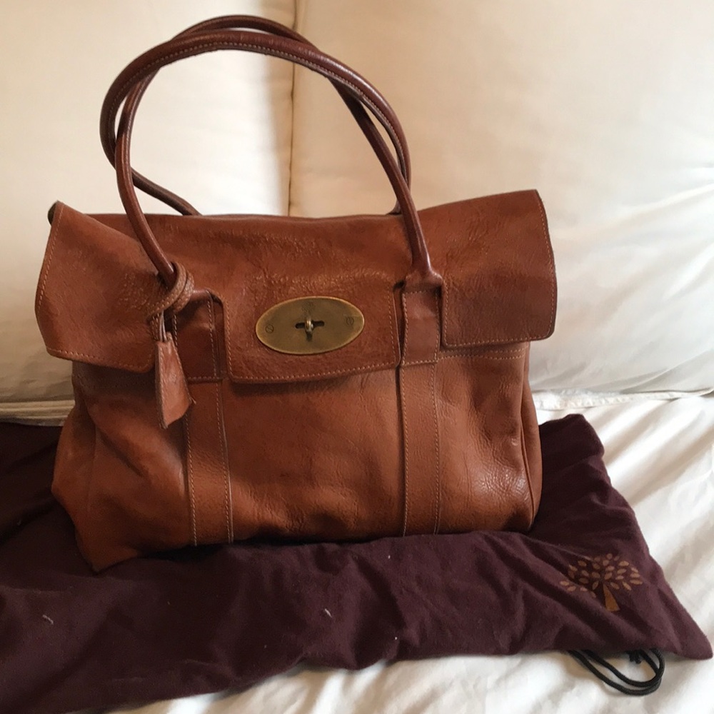 Brown leather authentic Mulberry Bayswater bag